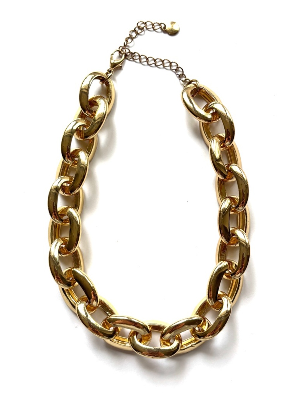 Vintage Gold Tone Bold Chunky Link Statement Necklace